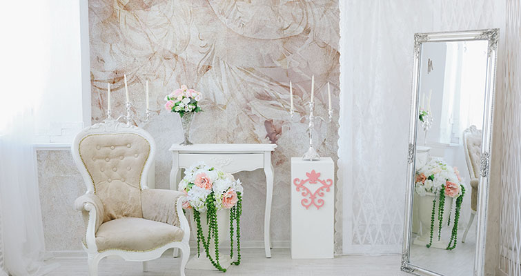 example of an interior in shabby chic style